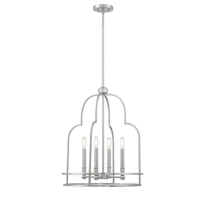 Four Light Pendant<br /><span style="color:#4AB0CE;">Entrega: 4-10 dias en USA</span><br /><span style="color:#4AB0CE;font-size:60%;">PREGUNTE POR ENTREGA EN PANAMA</span><br />Collection: Diplomat<br />Finish: Satin Nickel