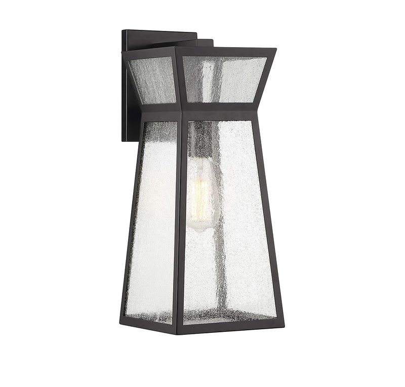 One Light Outdoor Wall Lantern<br /><span style="color:#4AB0CE;">Entrega: 4-10 dias en USA</span><br /><span style="color:#4AB0CE;font-size:60%;">PREGUNTE POR ENTREGA EN PANAMA</span><br />Collection: Millford<br />Finish: Matte Black