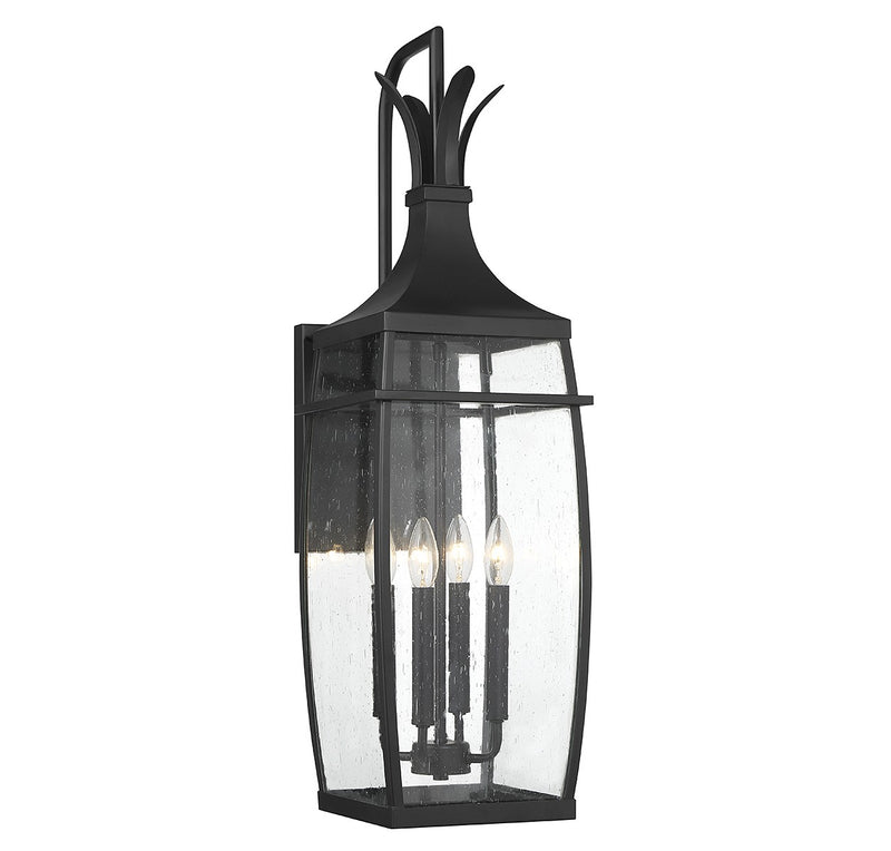 Four Light Outdoor Wall Lantern<br /><span style="color:#4AB0CE;">Entrega: 4-10 dias en USA</span><br /><span style="color:#4AB0CE;font-size:60%;">PREGUNTE POR ENTREGA EN PANAMA</span><br />Collection: Montpelier<br />Finish: Matte Black