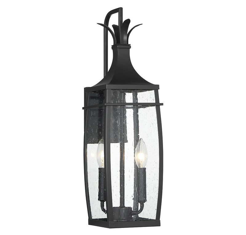 Two Light Outdoor Wall Lantern<br /><span style="color:#4AB0CE;">Entrega: 4-10 dias en USA</span><br /><span style="color:#4AB0CE;font-size:60%;">PREGUNTE POR ENTREGA EN PANAMA</span><br />Collection: Montpelier<br />Finish: Matte Black