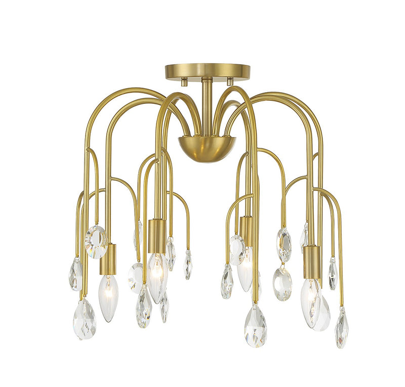 Four Light Convertible Semi-Flush or Pendant<br /><span style="color:#4AB0CE;">Entrega: 4-10 dias en USA</span><br /><span style="color:#4AB0CE;font-size:60%;">PREGUNTE POR ENTREGA EN PANAMA</span><br />Collection: Anholt<br />Finish: Noble Brass