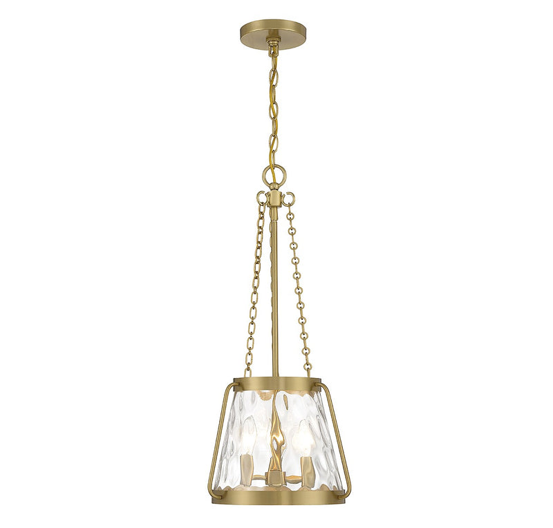Three Light Pendant<br /><span style="color:#4AB0CE;">Entrega: 4-10 dias en USA</span><br /><span style="color:#4AB0CE;font-size:60%;">PREGUNTE POR ENTREGA EN PANAMA</span><br />Collection: Crawford<br />Finish: Warm Brass