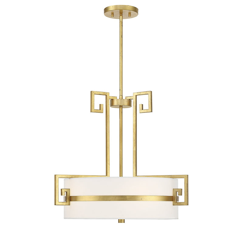 Four Light Pendant<br /><span style="color:#4AB0CE;">Entrega: 4-10 dias en USA</span><br /><span style="color:#4AB0CE;font-size:60%;">PREGUNTE POR ENTREGA EN PANAMA</span><br />Collection: Quatrain<br />Finish: True Gold