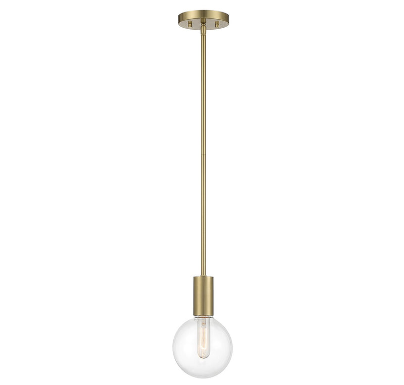 One Light Mini Pendant<br /><span style="color:#4AB0CE;">Entrega: 4-10 dias en USA</span><br /><span style="color:#4AB0CE;font-size:60%;">PREGUNTE POR ENTREGA EN PANAMA</span><br />Collection: Wright<br />Finish: Warm Brass