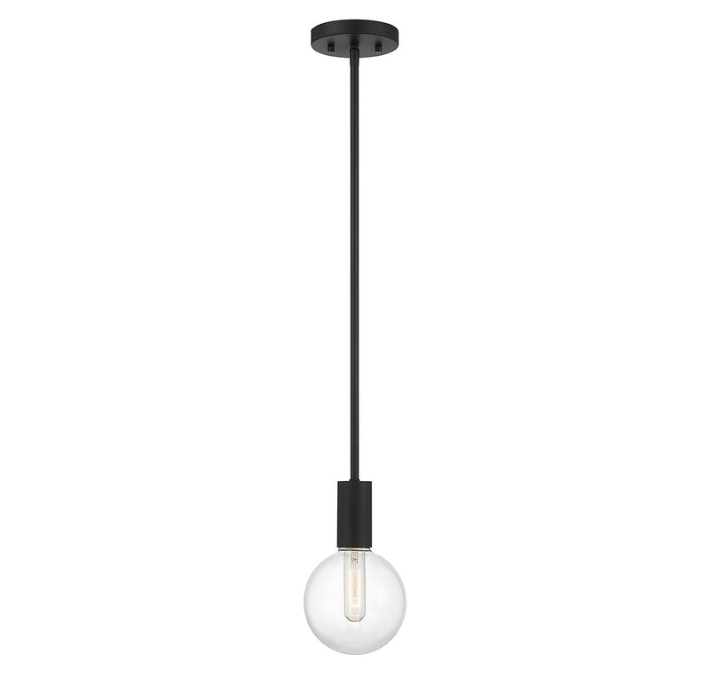 One Light Mini Pendant<br /><span style="color:#4AB0CE;">Entrega: 4-10 dias en USA</span><br /><span style="color:#4AB0CE;font-size:60%;">PREGUNTE POR ENTREGA EN PANAMA</span><br />Collection: Wright<br />Finish: Matte Black