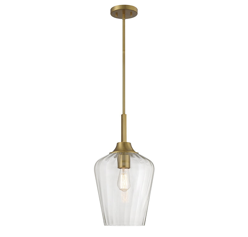 One Light Pendant<br /><span style="color:#4AB0CE;">Entrega: 4-10 dias en USA</span><br /><span style="color:#4AB0CE;font-size:60%;">PREGUNTE POR ENTREGA EN PANAMA</span><br />Collection: Carlton<br />Finish: Warm Brass