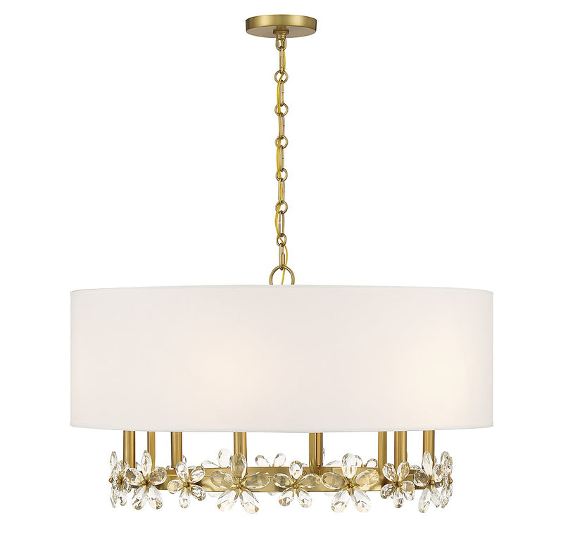 Six Light Pendant<br /><span style="color:#4AB0CE;">Entrega: 5-6 semanas en USA</span><br /><span style="color:#4AB0CE;font-size:60%;">PREGUNTE POR ENTREGA EN PANAMA</span><br />Collection: Dahlia<br />Finish: Warm Brass