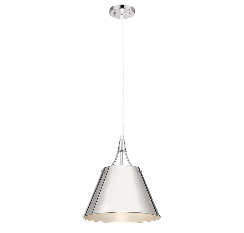 One Light Pendant<br /><span style="color:#4AB0CE;">Entrega: 4-10 dias en USA</span><br /><span style="color:#4AB0CE;font-size:60%;">PREGUNTE POR ENTREGA EN PANAMA</span><br />Collection: Willis<br />Finish: Polished Nickel