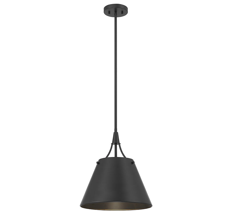 One Light Pendant<br /><span style="color:#4AB0CE;">Entrega: 4-10 dias en USA</span><br /><span style="color:#4AB0CE;font-size:60%;">PREGUNTE POR ENTREGA EN PANAMA</span><br />Collection: Willis<br />Finish: Matte Black