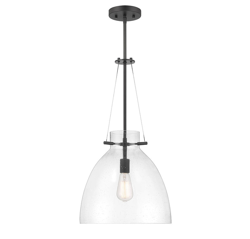 One Light Pendant<br /><span style="color:#4AB0CE;">Entrega: 4-10 dias en USA</span><br /><span style="color:#4AB0CE;font-size:60%;">PREGUNTE POR ENTREGA EN PANAMA</span><br />Collection: Foster<br />Finish: Matte Black