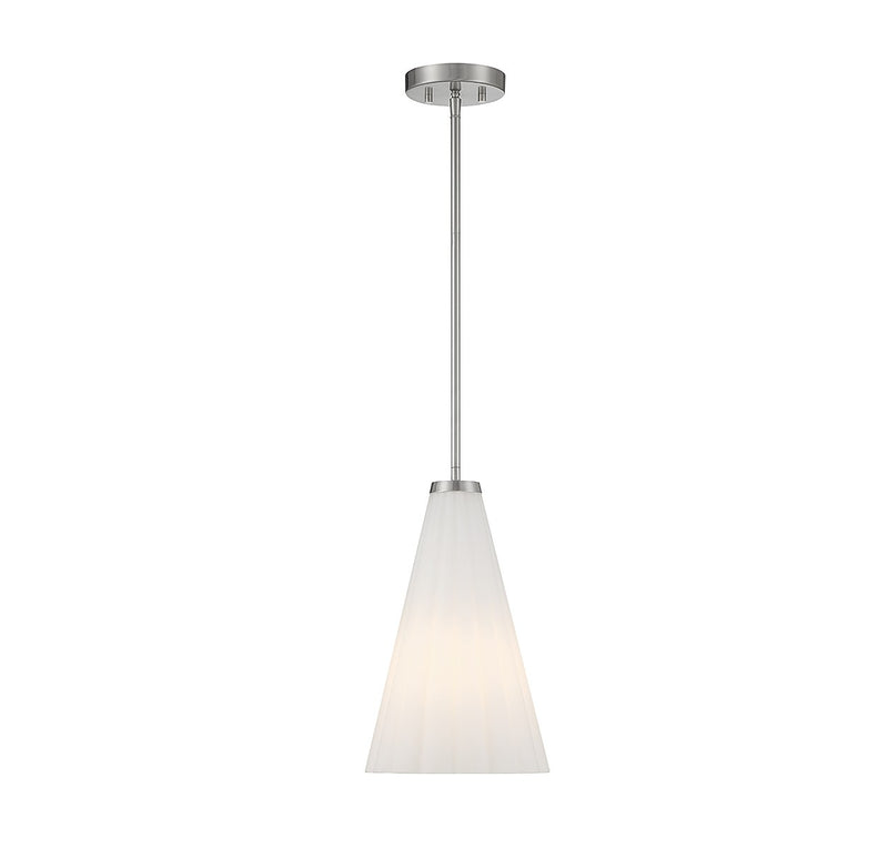 One Light Pendant<br /><span style="color:#4AB0CE;">Entrega: 4-10 dias en USA</span><br /><span style="color:#4AB0CE;font-size:60%;">PREGUNTE POR ENTREGA EN PANAMA</span><br />Collection: Bristol<br />Finish: Satin Nickel