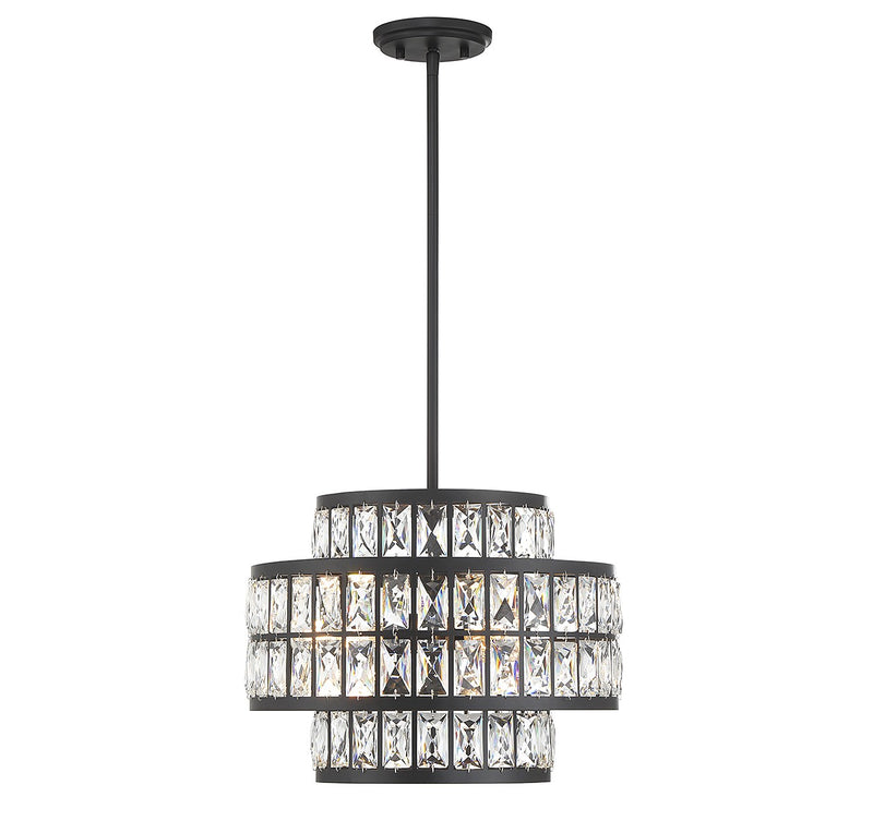 Three Light Pendant<br /><span style="color:#4AB0CE;">Entrega: 4-10 dias en USA</span><br /><span style="color:#4AB0CE;font-size:60%;">PREGUNTE POR ENTREGA EN PANAMA</span><br />Collection: Renzo<br />Finish: Matte Black