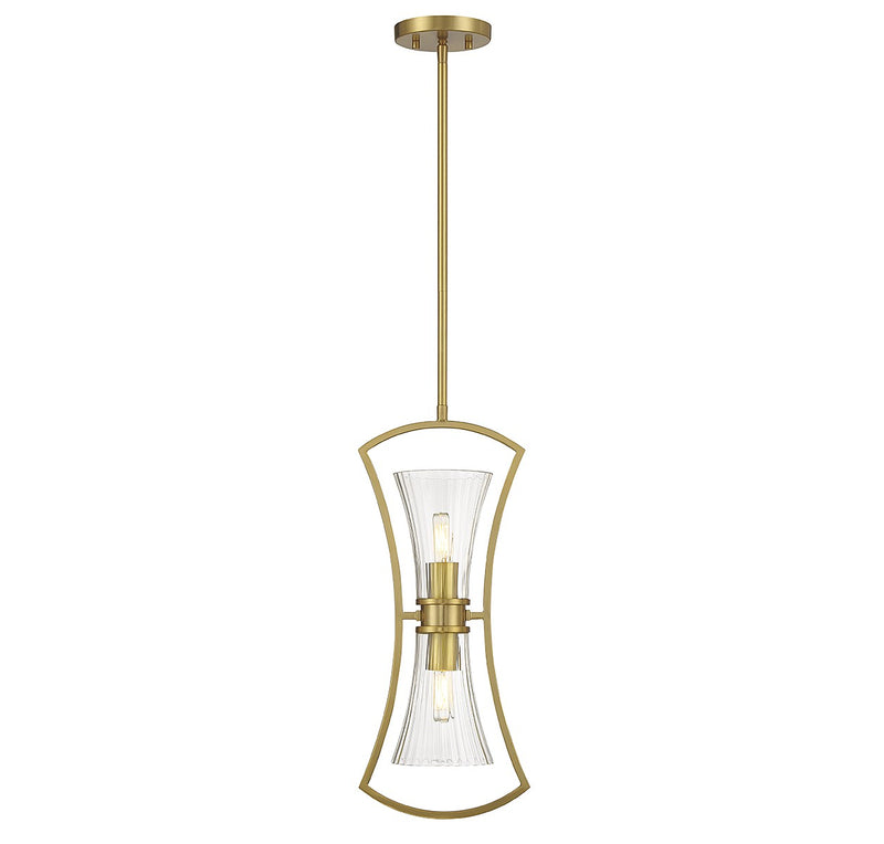 Two Light Pendant<br /><span style="color:#4AB0CE;">Entrega: 4-10 dias en USA</span><br /><span style="color:#4AB0CE;font-size:60%;">PREGUNTE POR ENTREGA EN PANAMA</span><br />Collection: Bennington<br />Finish: Warm Brass