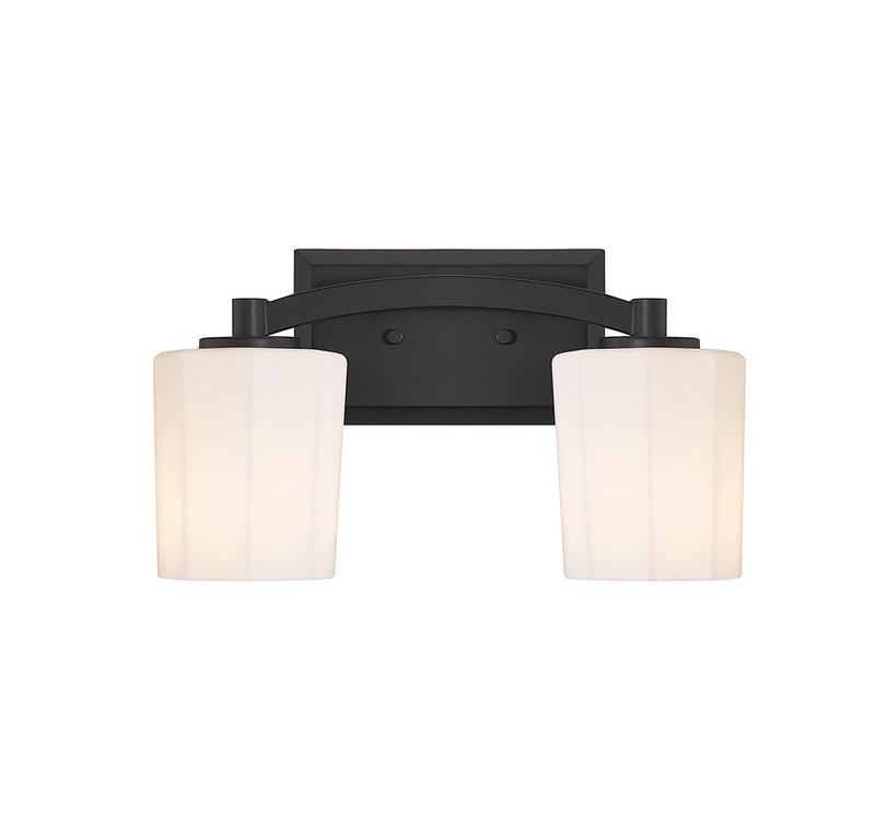 Two Light Bathroom Vanity<br /><span style="color:#4AB0CE;">Entrega: 4-10 dias en USA</span><br /><span style="color:#4AB0CE;font-size:60%;">PREGUNTE POR ENTREGA EN PANAMA</span><br />Collection: Whitney<br />Finish: Matte Black