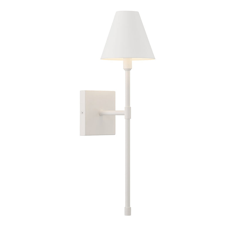 One Light Wall Sconce<br /><span style="color:#4AB0CE;">Entrega: 4-10 dias en USA</span><br /><span style="color:#4AB0CE;font-size:60%;">PREGUNTE POR ENTREGA EN PANAMA</span><br />Collection: Jefferson<br />Finish: Bisque White