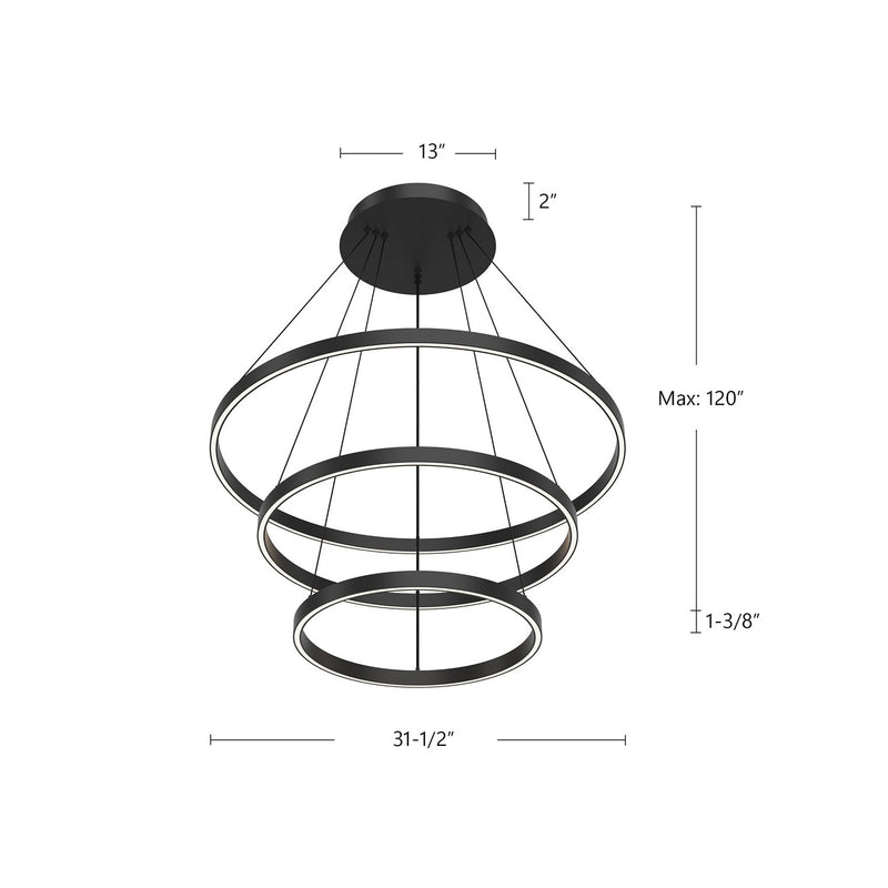 Kuzco Lighting - CH87332-BK - LED Chandelier - Cerchio - Black