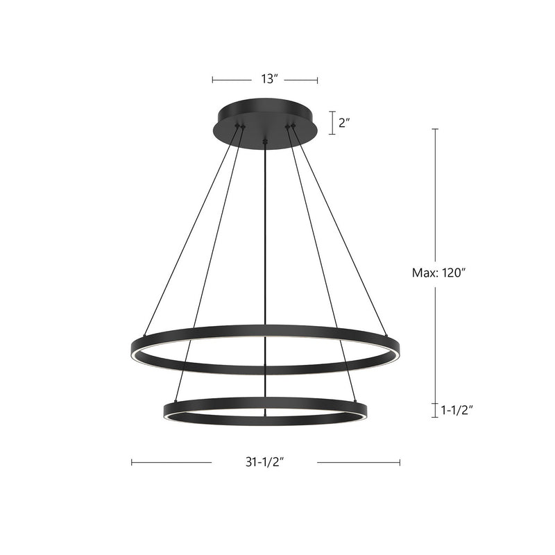 Kuzco Lighting - CH87832-BK - LED Chandelier - Cerchio - Black