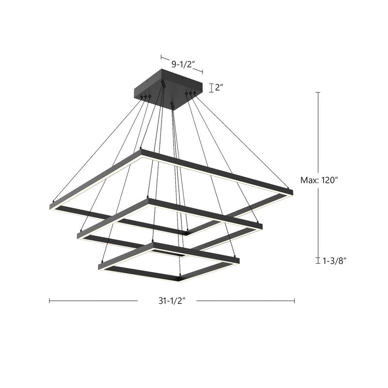 LED Chandelier<br /><span style="color:#4AB0CE;">Entrega: 4-10 dias en USA</span><br /><span style="color:#4AB0CE;font-size:60%;">PREGUNTE POR ENTREGA EN PANAMA</span><br />Collection: Piazza<br />Finish: Black