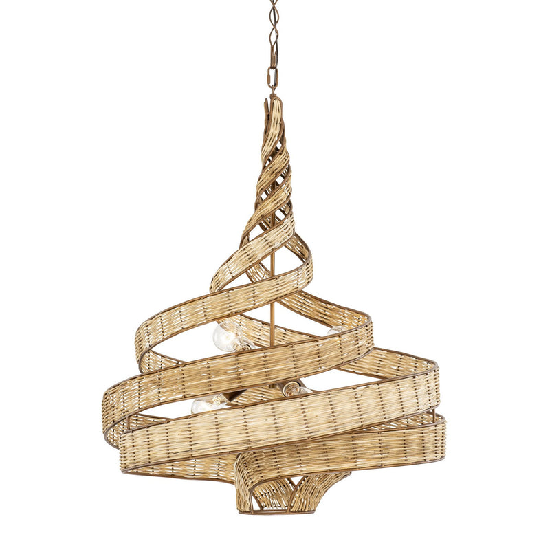 Six Light Pendant<br /><span style="color:#4AB0CE;">Entrega: 4-10 dias en USA</span><br /><span style="color:#4AB0CE;font-size:60%;">PREGUNTE POR ENTREGA EN PANAMA</span><br />Collection: Flow<br />Finish: Baguette/Natural Rattan