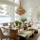 Six Light Pendant<br /><span style="color:#4AB0CE;">Entrega: 4-10 dias en USA</span><br /><span style="color:#4AB0CE;font-size:60%;">PREGUNTE POR ENTREGA EN PANAMA</span><br />Collection: Flow<br />Finish: Baguette/Natural Rattan