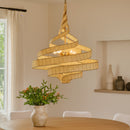 Varaluz - 240P06LBTR - Six Light Pendant - Flow - Baguette/Natural Rattan