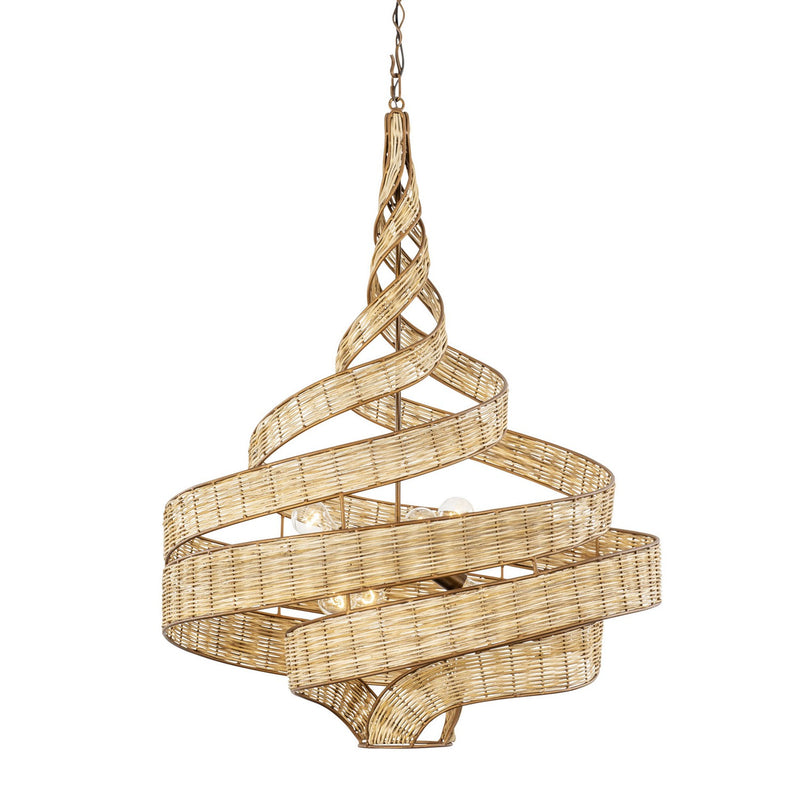 Six Light Pendant<br /><span style="color:#4AB0CE;">Entrega: 4-10 dias en USA</span><br /><span style="color:#4AB0CE;font-size:60%;">PREGUNTE POR ENTREGA EN PANAMA</span><br />Collection: Flow<br />Finish: Baguette/Natural Rattan