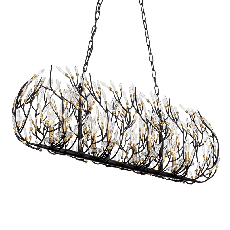 Eight Light Linear Pendant<br /><span style="color:#4AB0CE;">Entrega: 2-3 semanas en USA</span><br /><span style="color:#4AB0CE;font-size:60%;">PREGUNTE POR ENTREGA EN PANAMA</span><br />Collection: Bask<br />Finish: Matte Black/French Gold