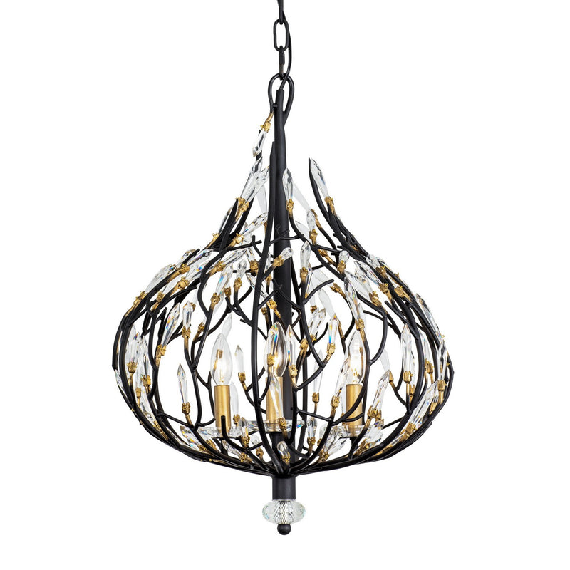 Three Light Pendant<br /><span style="color:#4AB0CE;">Entrega: 4-10 dias en USA</span><br /><span style="color:#4AB0CE;font-size:60%;">PREGUNTE POR ENTREGA EN PANAMA</span><br />Collection: Bask<br />Finish: Matte Black/French Gold