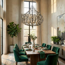 Varaluz - 271P09MBFG - Nine Light Pendant - Bask - Matte Black/French Gold