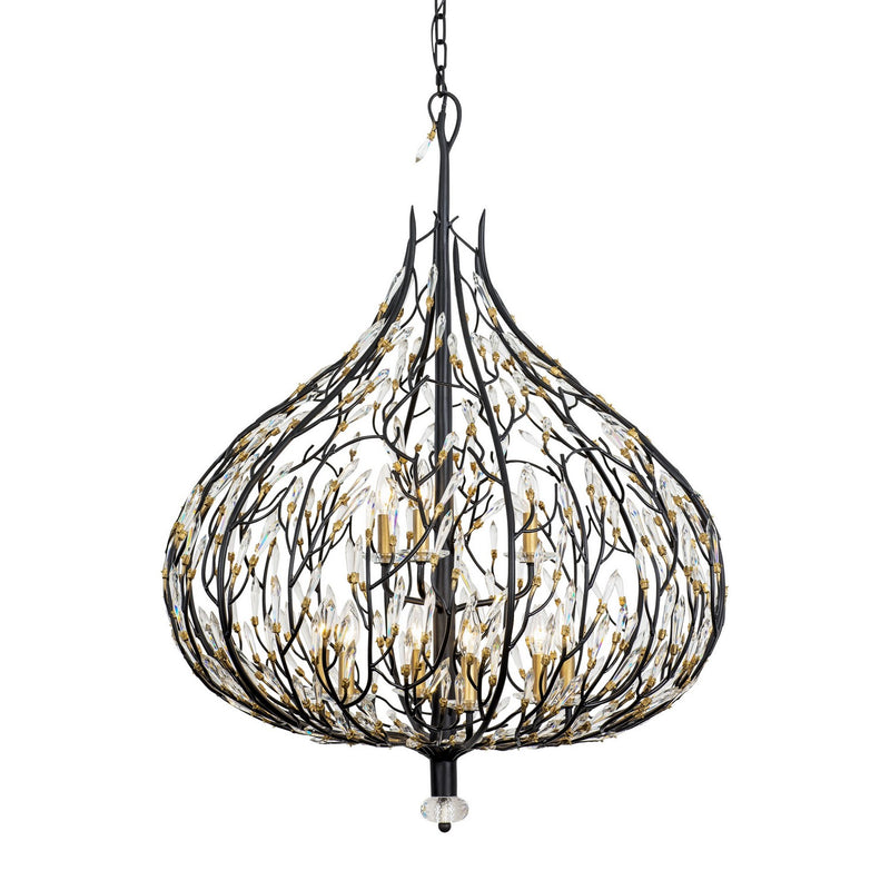 Nine Light Pendant<br /><span style="color:#4AB0CE;">Entrega: 4-10 dias en USA</span><br /><span style="color:#4AB0CE;font-size:60%;">PREGUNTE POR ENTREGA EN PANAMA</span><br />Collection: Bask<br />Finish: Matte Black/French Gold