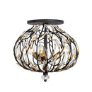 Three Light Semi-Flush Mount<br /><span style="color:#4AB0CE;">Entrega: 4-10 dias en USA</span><br /><span style="color:#4AB0CE;font-size:60%;">PREGUNTE POR ENTREGA EN PANAMA</span><br />Collection: Bask<br />Finish: Matte Black/French Gold