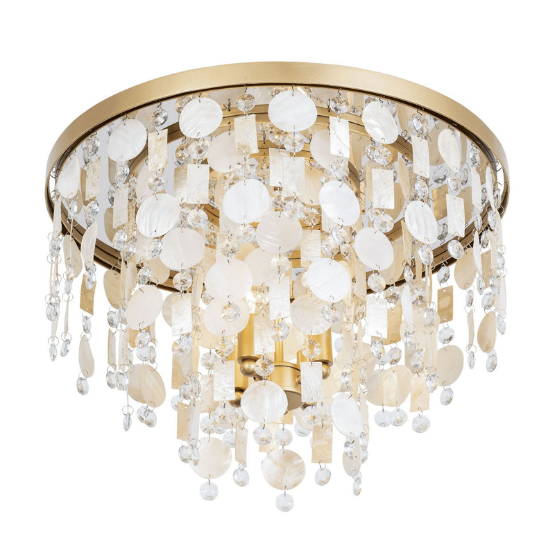 Four Light Semi-Flush Mount<br /><span style="color:#4AB0CE;">Entrega: 7-8 semanas en USA</span><br /><span style="color:#4AB0CE;font-size:60%;">PREGUNTE POR ENTREGA EN PANAMA</span><br />Collection: Kalani<br />Finish: French Gold