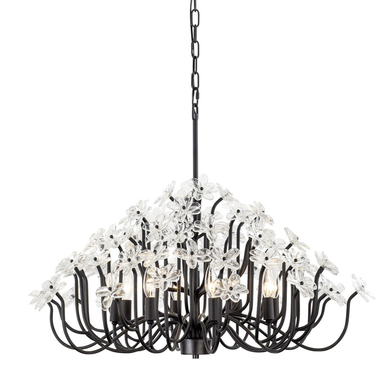 Eight Light Chandelier<br /><span style="color:#4AB0CE;">Entrega: 4-10 dias en USA</span><br /><span style="color:#4AB0CE;font-size:60%;">PREGUNTE POR ENTREGA EN PANAMA</span><br />Collection: Wildflower<br />Finish: Matte Black