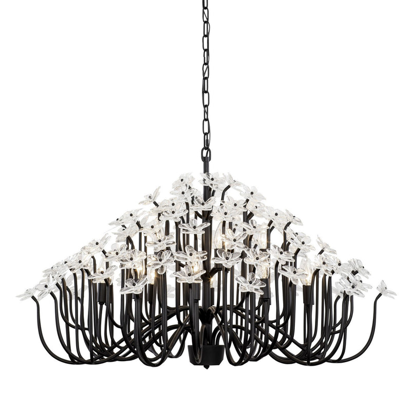 15 Light Chandelier<br /><span style="color:#4AB0CE;">Entrega: 4-10 dias en USA</span><br /><span style="color:#4AB0CE;font-size:60%;">PREGUNTE POR ENTREGA EN PANAMA</span><br />Collection: Wildflower<br />Finish: Matte Black