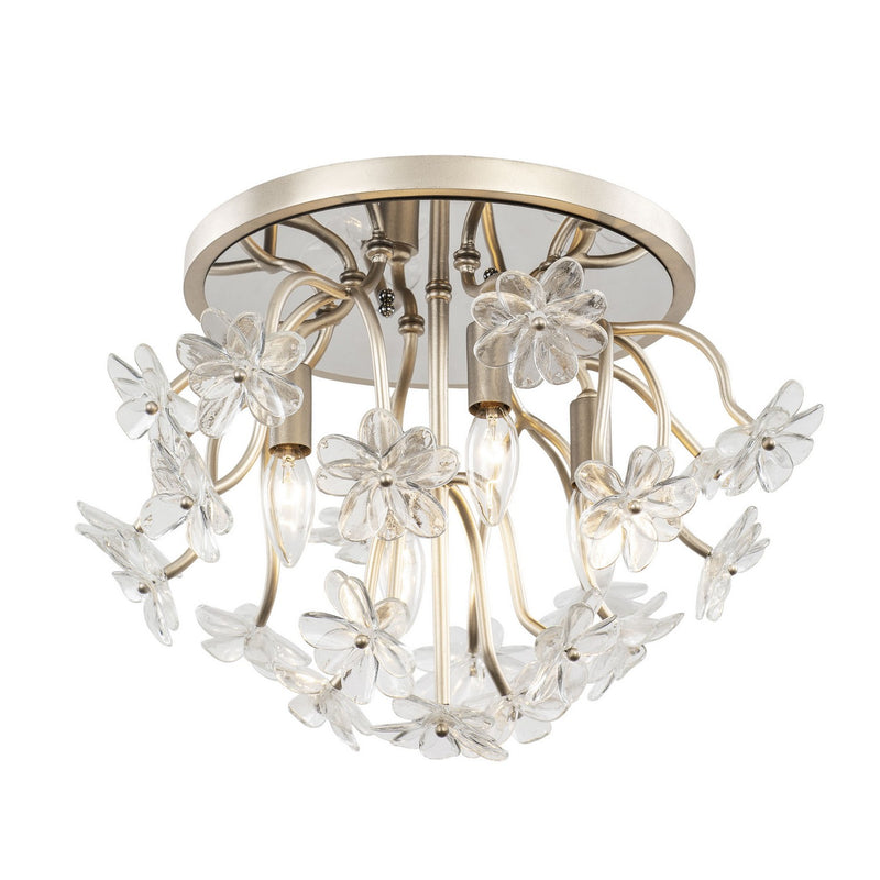 Four Light Semi-Flush Mount<br /><span style="color:#4AB0CE;">Entrega: 4-10 dias en USA</span><br /><span style="color:#4AB0CE;font-size:60%;">PREGUNTE POR ENTREGA EN PANAMA</span><br />Collection: Wildflower<br />Finish: Gold Dust/Artifact