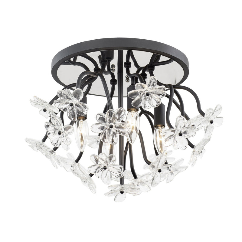 Four Light Semi-Flush Mount<br /><span style="color:#4AB0CE;">Entrega: 4-10 dias en USA</span><br /><span style="color:#4AB0CE;font-size:60%;">PREGUNTE POR ENTREGA EN PANAMA</span><br />Collection: Wildflower<br />Finish: Matte Black