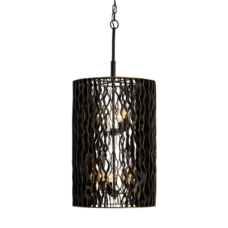 Six Light Foyer Pendant<br /><span style="color:#4AB0CE;">Entrega: 4-10 dias en USA</span><br /><span style="color:#4AB0CE;font-size:60%;">PREGUNTE POR ENTREGA EN PANAMA</span><br />Collection: Estela<br />Finish: Matte Black/French Gold