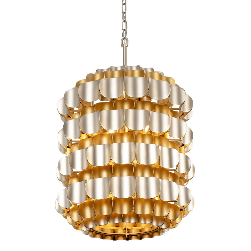 Six Light Foyer Pendant<br /><span style="color:#4AB0CE;">Entrega: 4-10 dias en USA</span><br /><span style="color:#4AB0CE;font-size:60%;">PREGUNTE POR ENTREGA EN PANAMA</span><br />Collection: Swoon<br />Finish: Antique Gold/Gold Dust