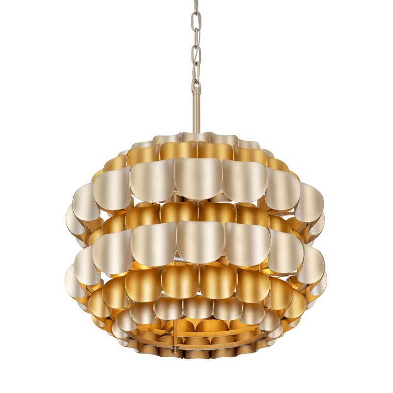 Three Light Pendant<br /><span style="color:#4AB0CE;">Entrega: 4-10 dias en USA</span><br /><span style="color:#4AB0CE;font-size:60%;">PREGUNTE POR ENTREGA EN PANAMA</span><br />Collection: Swoon<br />Finish: Antique Gold/Gold Dust