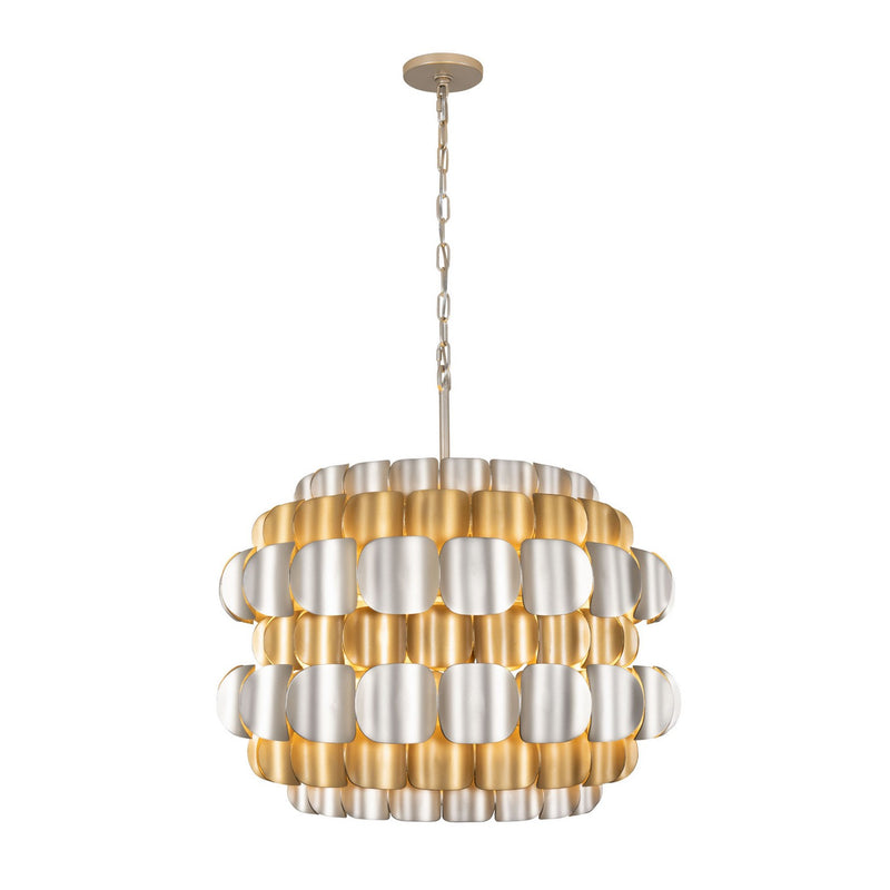 Six Light Pendant<br /><span style="color:#4AB0CE;">Entrega: 4-10 dias en USA</span><br /><span style="color:#4AB0CE;font-size:60%;">PREGUNTE POR ENTREGA EN PANAMA</span><br />Collection: Swoon<br />Finish: Antique Gold/Gold Dust