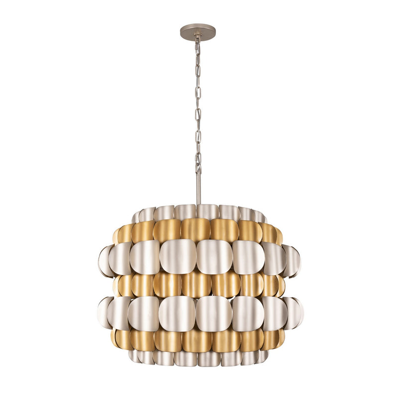 Six Light Pendant<br /><span style="color:#4AB0CE;">Entrega: 4-10 dias en USA</span><br /><span style="color:#4AB0CE;font-size:60%;">PREGUNTE POR ENTREGA EN PANAMA</span><br />Collection: Swoon<br />Finish: Antique Gold/Gold Dust