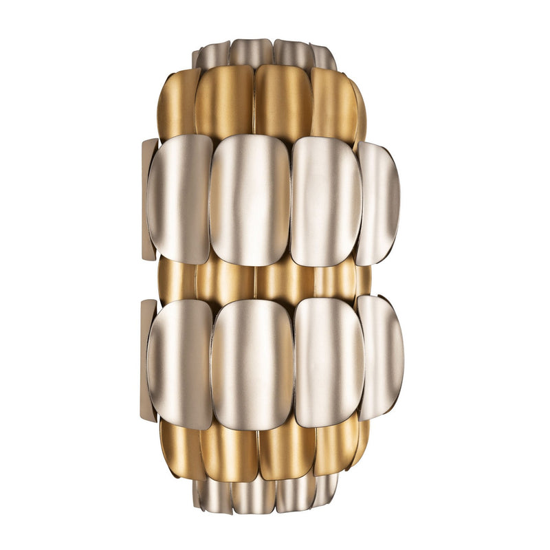 Two Light Wall Sconce<br /><span style="color:#4AB0CE;">Entrega: 4-10 dias en USA</span><br /><span style="color:#4AB0CE;font-size:60%;">PREGUNTE POR ENTREGA EN PANAMA</span><br />Collection: Swoon<br />Finish: Antique Gold/Gold Dust