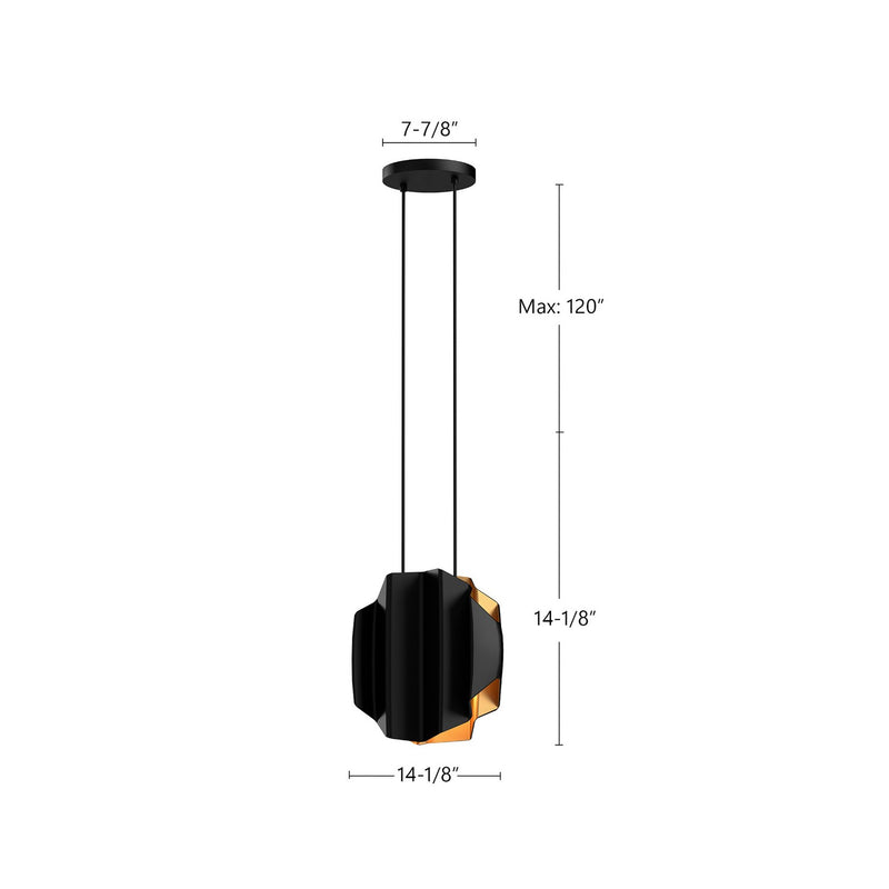 Two Light Pendant<br /><span style="color:#4AB0CE;">Entrega: 4-10 dias en USA</span><br /><span style="color:#4AB0CE;font-size:60%;">PREGUNTE POR ENTREGA EN PANAMA</span><br />Collection: Akira<br />Finish: Black/Gold