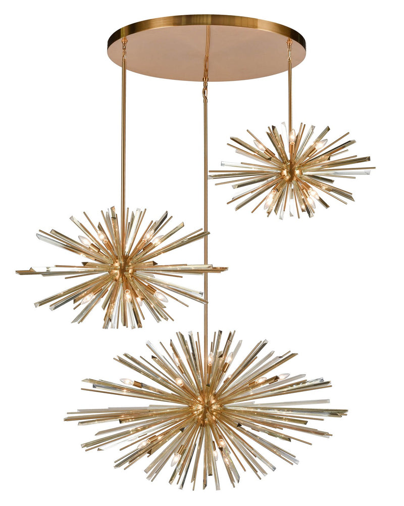 Avenue Lighting - HF8303-AB - 36 Light Chandelier - Palisades Ave. - Aged Brass w/Champagne Glass