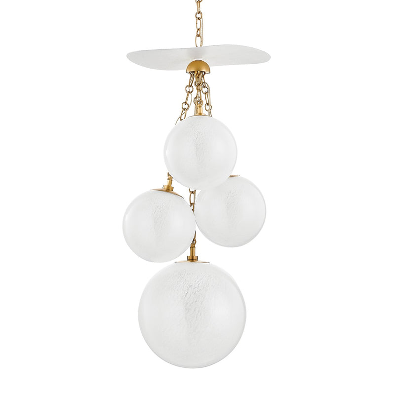 Corbett Lighting - 419-36-VB/GSW - Four Light Pendant - Antoinette - Vintage Brass