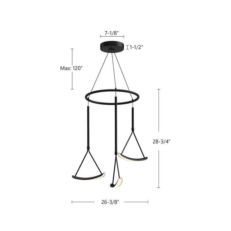 LED Chandelier<br /><span style="color:#4AB0CE;">Entrega: 4-10 dias en USA</span><br /><span style="color:#4AB0CE;font-size:60%;">PREGUNTE POR ENTREGA EN PANAMA</span><br />Collection: Mobil<br />Finish: Black