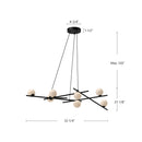 Kuzco Lighting - CH89854-BK/GO - LED Chandelier - Amara - Black/Glossy Opal Glass