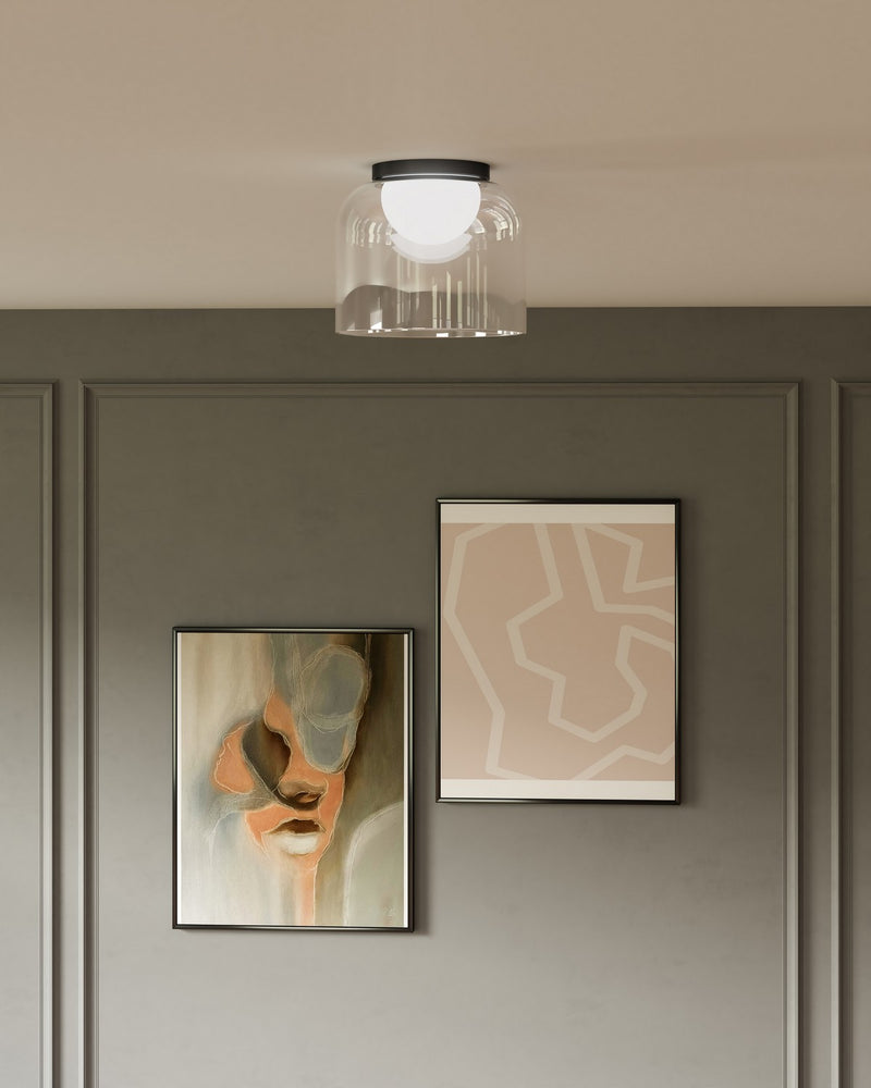 Kuzco Lighting - FM52508-BK/CL - LED Flush Mount - Cedar - Black/Clear