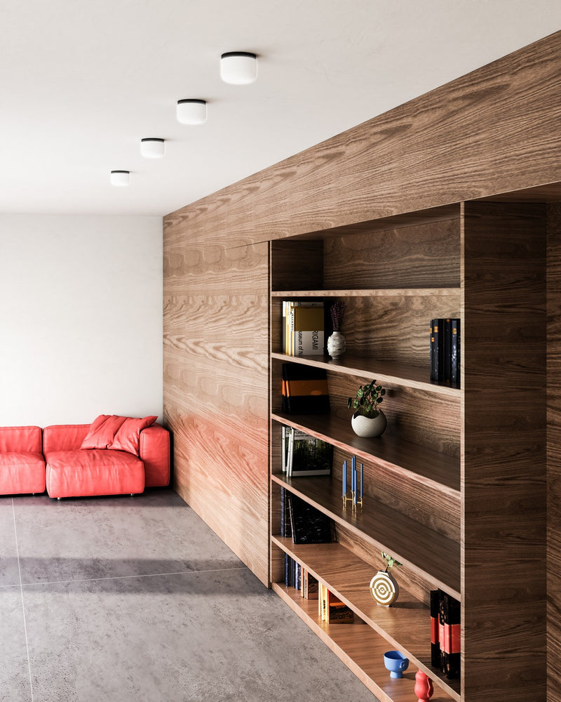 Kuzco Lighting - FM53005-BK/OP - LED Flush Mount - Mel - Black/Opal Glass