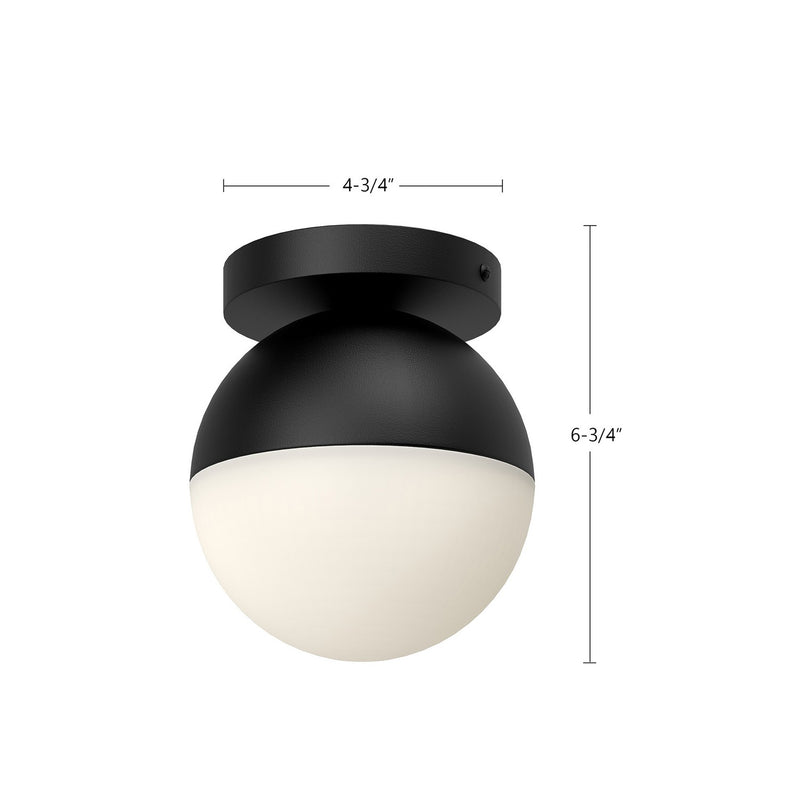 Kuzco Lighting - FM58306-BK/OP - One Light Flush Mount - Monae - Black/Opal Glass
